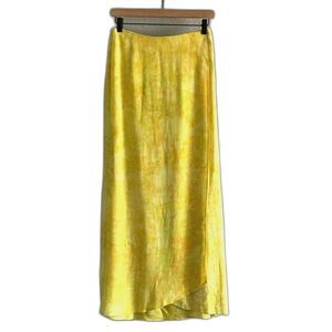 NWT Tie Dye Wrapping Maxi Skirt Yellow Vintage Deadstock Women’s Sz 8 Medium NEW